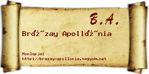 Brázay Apollónia névjegykártya